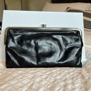 HOBO Black Leather Frame Clutch